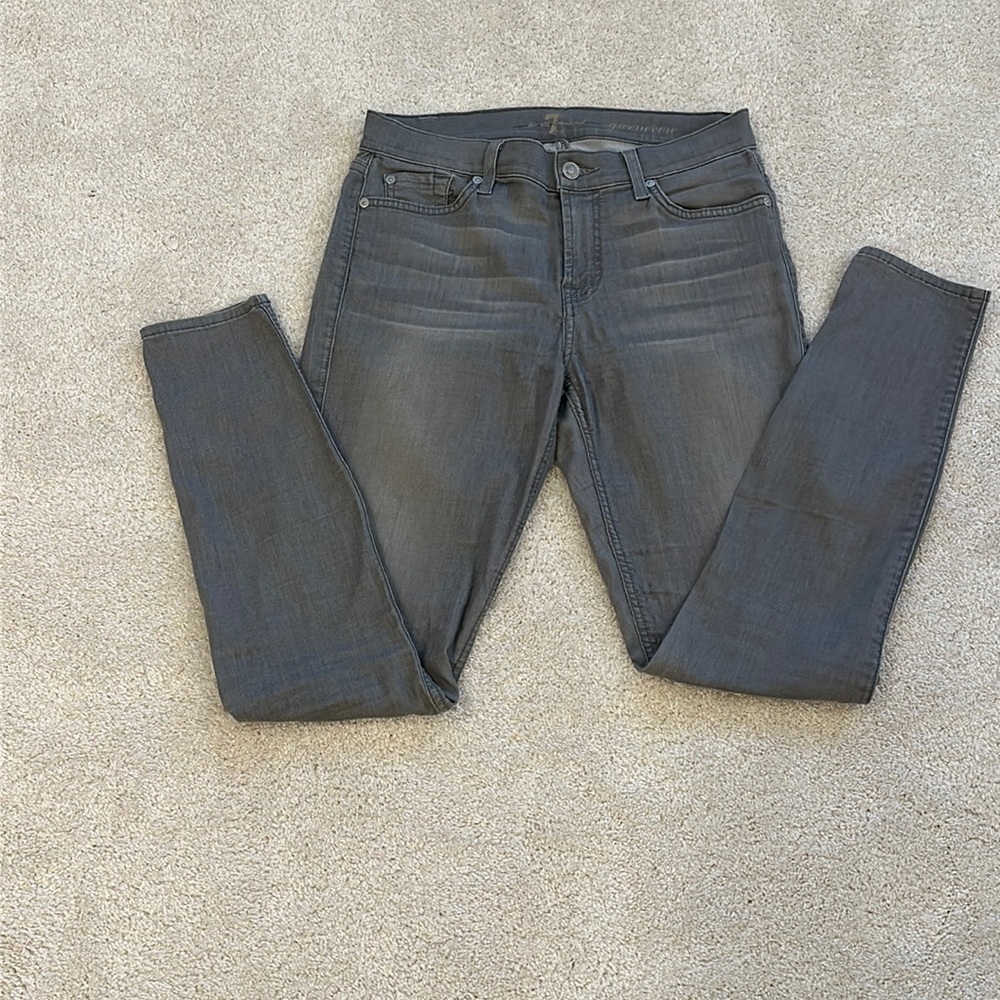 7 for all mankind women’s skinny grey pants!
